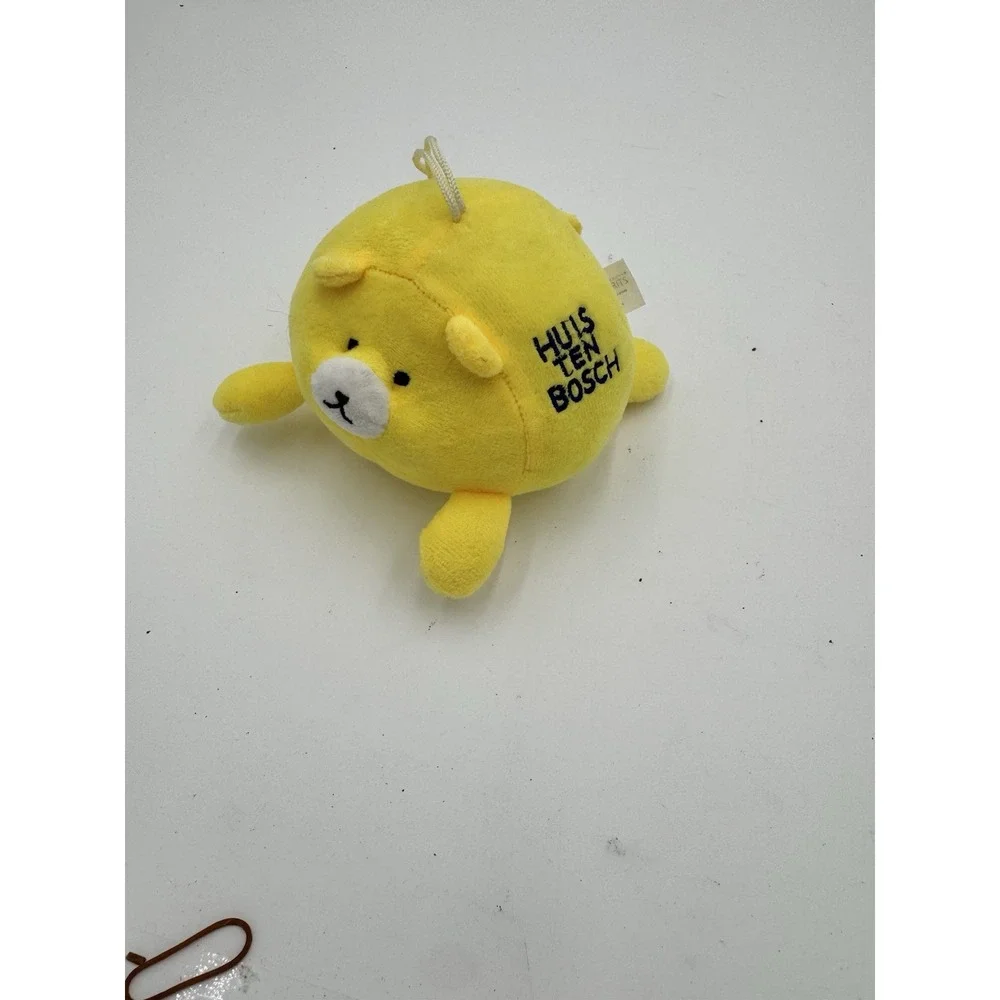 Huis Ten Bosch bear plush toy Yellow Bear EUC tush tag Round from Japan RARE